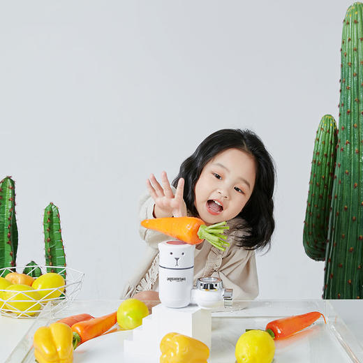 【厨卫两用·易安装·出水快·可调节·可视窗口】水美乐·呆萌小白熊水龙头过滤器 商品图1