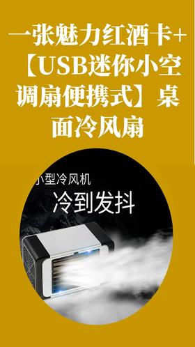 一张魅力红酒卡+【USB迷你小空调扇便携式】桌面冷风扇办公家用宿舍制冷生活电器扇小型冷风机-CG