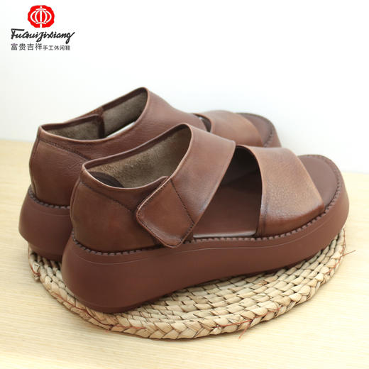 富贵吉祥厚底皮革女鞋F2030133 商品图1