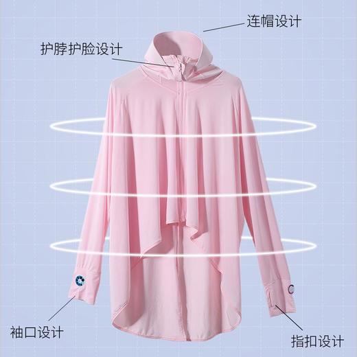 拍2送美腿连裤袜1双！【冰感防晒，UPF50+】全新黑科技冰感-8℃防晒衣，特有感温贴，紫外线变色片，加大加宽帽檐，360°护脸护颈全面防晒，时尚鱼尾设计，轻薄丝滑，亲肤透气！ 商品图9