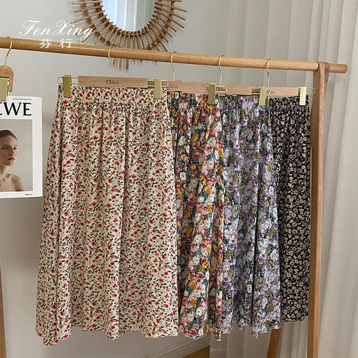 【芬行】2021夏季新款韩国丝花朵裙 商品图4