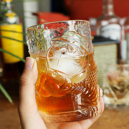 顺丰发货 | 哆啦A梦浮雕玻璃水杯1只装 机器猫咖啡透明浮雕杯冷饮杯[福利品] 商品图7