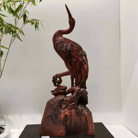 W°酸枝单鹤摆件
