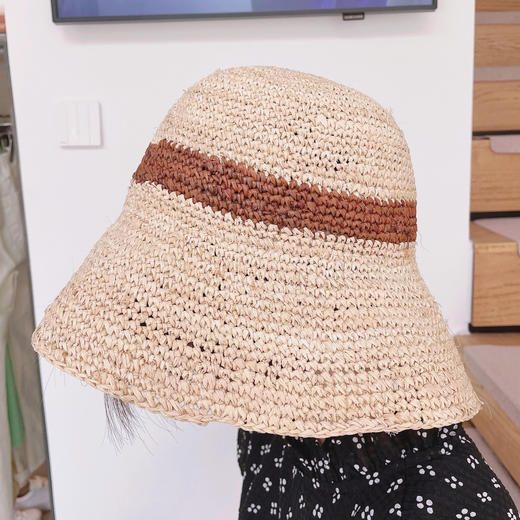 简约百搭可折叠帽子女卷边出游海边沙滩帽草帽 商品图1