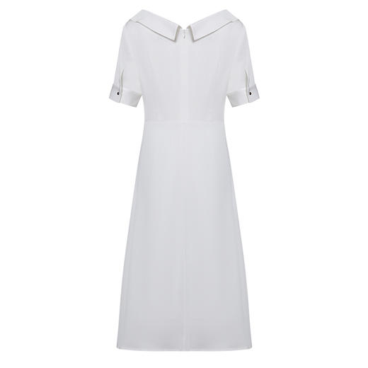 VIMAGE纬漫纪V领雪纺收腰长裙高腰中长款连衣裙V1507164 商品图5