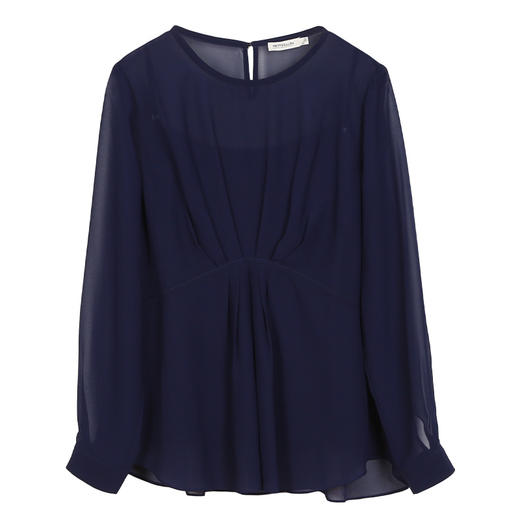 METTE2021年春夏新品女士超薄衬衫时尚两件套内搭吊带抽褶上衣 商品图5