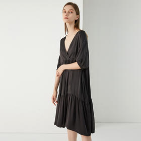 COCOCOZI  大V领设计感真丝连衣裙202CP21