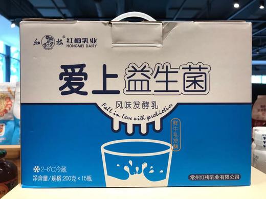 红梅乳业 爱上益生菌风味发酵乳 200克/瓶 12瓶/箱 商品图2