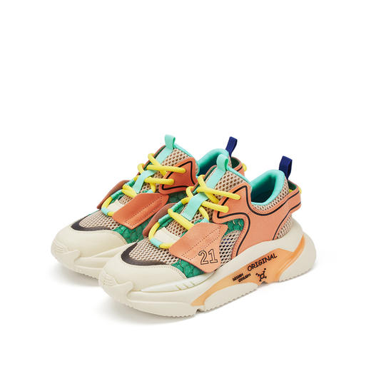 westory女鞋2021夏季新款运动休闲ins潮酷透气网面百搭增高老爹鞋女夏S21AM53641 商品图2