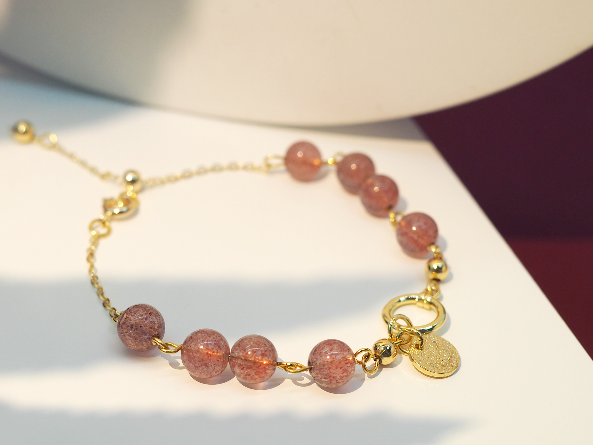 天然草莓晶手串