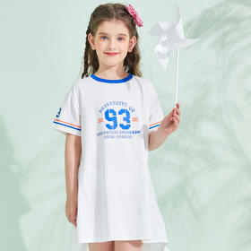 【特价清仓】龙之涵夏季  女童运动风短袖连衣裙  拼接款连衣裙 婴幼儿A类标准 防晒防紫外线 UPF50+