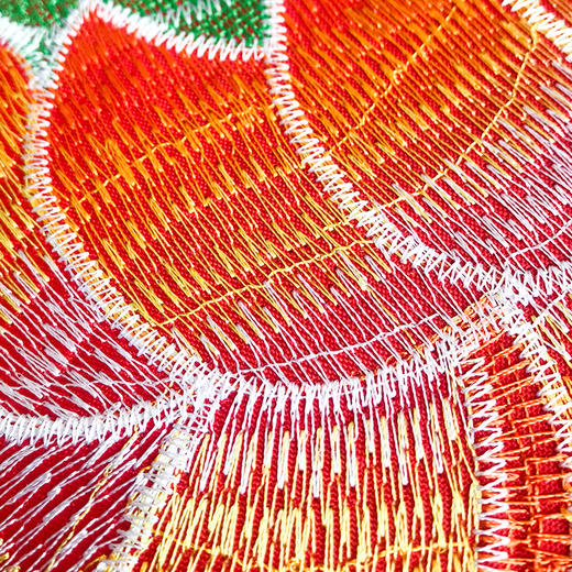 绣单花50x5圆垫(红) 商品图2