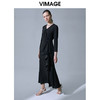 VIMAGE纬漫纪V领设计感小众收腰气质裙子连衣裙V1507111 商品缩略图0
