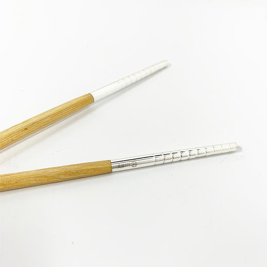 五角原木纯银镶嵌成人筷978 商品图5