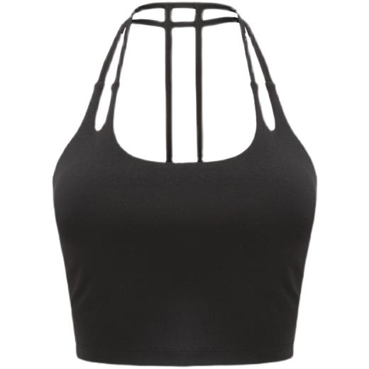 【裸感面料】挂脖T型美背 带胸垫运动背心女 健身 瑜伽 可外穿吊带 商品图4