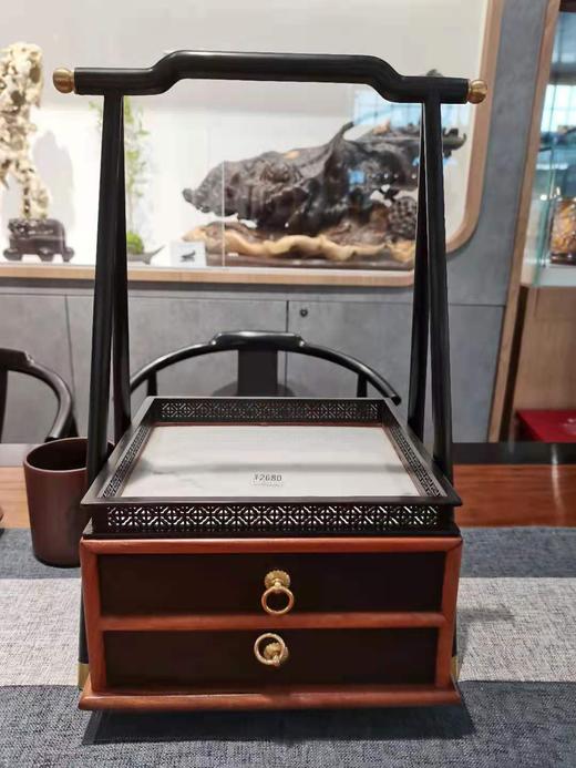 提篮音乐盒°紫光檀镶酸枝 商品图2