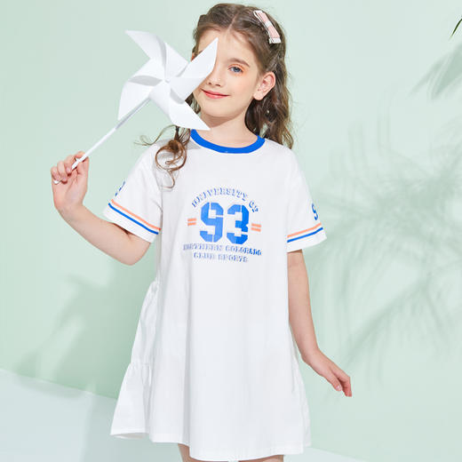 【特价清仓】龙之涵夏季  女童运动风短袖连衣裙  拼接款连衣裙 婴幼儿A类标准 防晒防紫外线 UPF50+ 商品图1