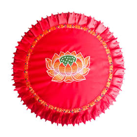 绣单花55x5圆垫（红）