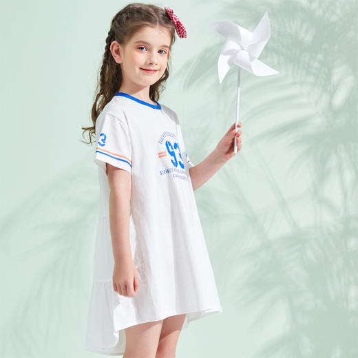 【特价清仓】龙之涵夏季  女童运动风短袖连衣裙  拼接款连衣裙 婴幼儿A类标准 防晒防紫外线 UPF50+ 商品图2