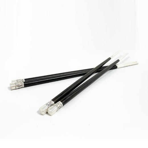 银木镶嵌祥云长花圆筷456/976 商品图2