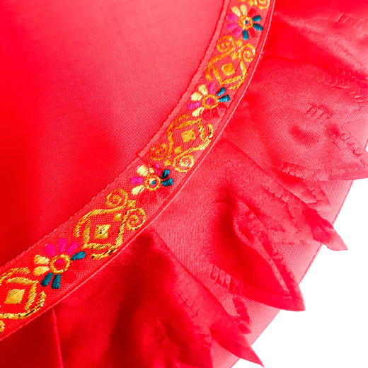 绣单花50x5圆垫(红) 商品图3