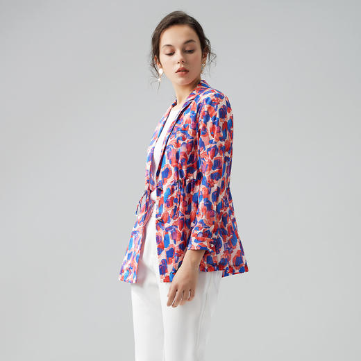 METTE2021年夏季新品女士小西装时尚气质通勤休闲薄款印花外套女 商品图2