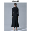 VIMAGE纬漫纪V领设计感小众收腰气质裙子连衣裙V1507111 商品缩略图3