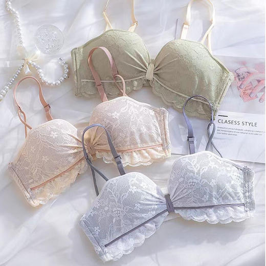 黛唯梵甜美内衣女小胸聚拢收副乳学生上托少女性感无钢圈文胸薄款防下垂 商品图1