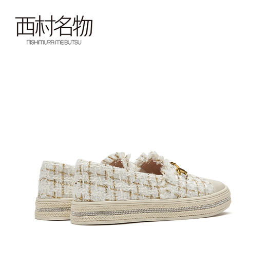 miuo西村名物2021春平底小香风渔夫鞋草编粗花呢仙女鞋松糕鞋女 商品图4