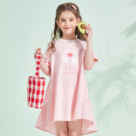 【特价清仓】龙之涵夏季  女童运动风短袖连衣裙  拼接款连衣裙 婴幼儿A类标准 防晒防紫外线 UPF50+ 商品图3
