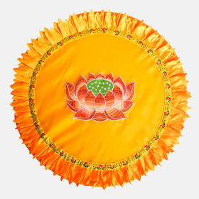 绣单花55x5圆垫（黄）