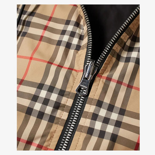 【一】BURBERRY 巴宝莉 男士双面复古格纹连帽夹克 格子/黑色 8027097 A7028 商品图2