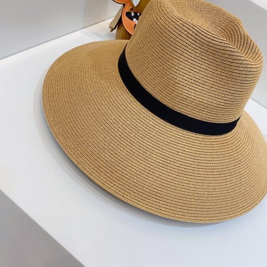 D!or春夏款PP草布遮阳帽太阳帽-黑色 商品图6