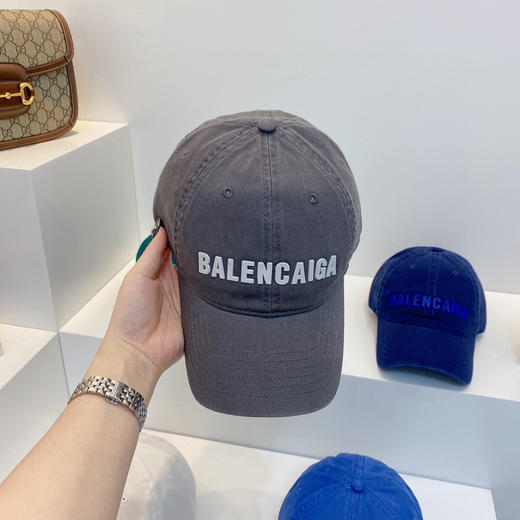 BAL巴黎shi家新款彩色纯棉棒球帽-灰色 商品图1