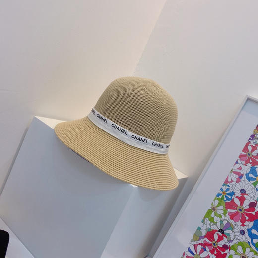 cha*el小香新款度假沙滩🏖️小盆帽渔夫帽-米杏色 商品图3