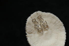 CHEZ BOQUE 爵士年代系列原创手工925银耳环《悬窗》