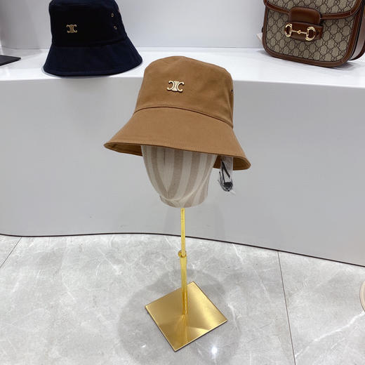 CELINE思琳春夏新款气孔棉布渔夫帽-咖色 商品图0