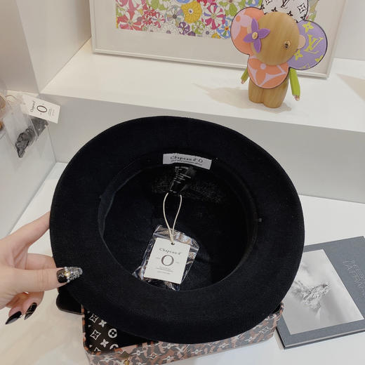 日本人气chapeaud'o新品孙俪娘娘同款针织渔夫帽-黑色 商品图4