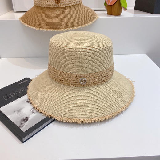 chanel小香春夏新款复古度假风拼接小盆帽礼帽-浅色 商品图3