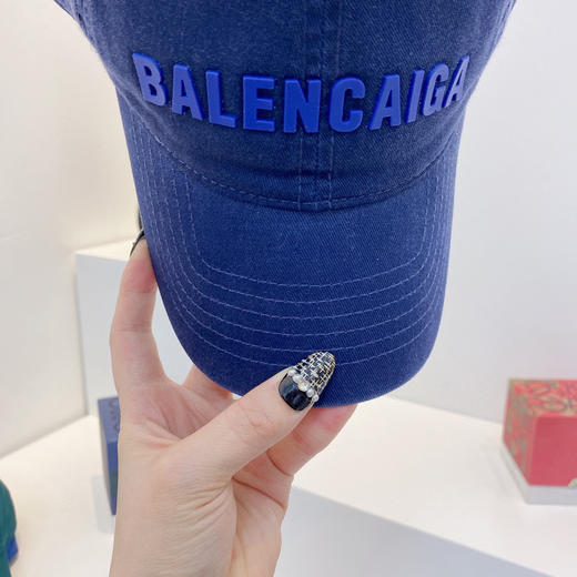 BAL巴黎shi家新款彩色纯棉棒球帽-深蓝色 商品图4