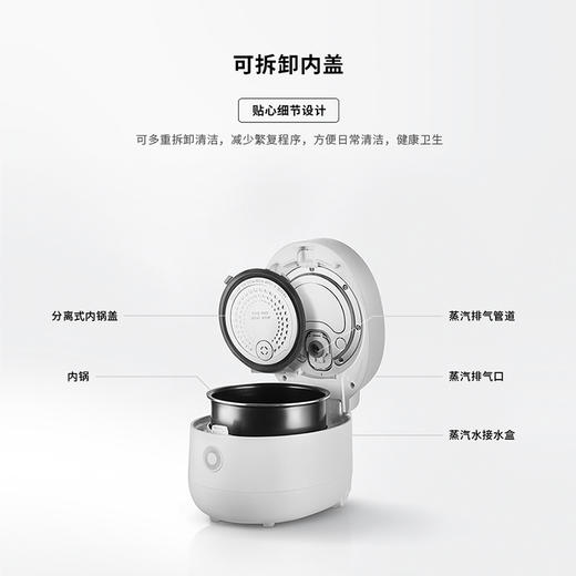 网红“鸡蛋”锅/福库迷你小电饭煲锅3L一人食CR-0675FW 商品图6