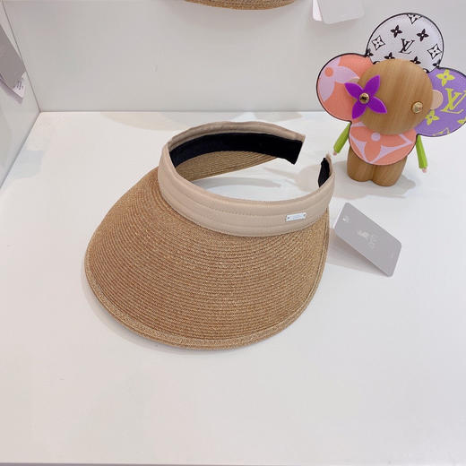 日本原单CA4LA高品质空顶防晒草帽-杏色 商品图0