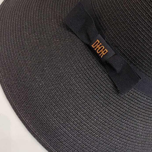 D!or春夏款PP草布遮阳帽太阳帽-藏青 商品图4