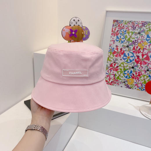 chanel小香shi家新款彩色纯棉渔夫🔝帽-粉色 商品图4
