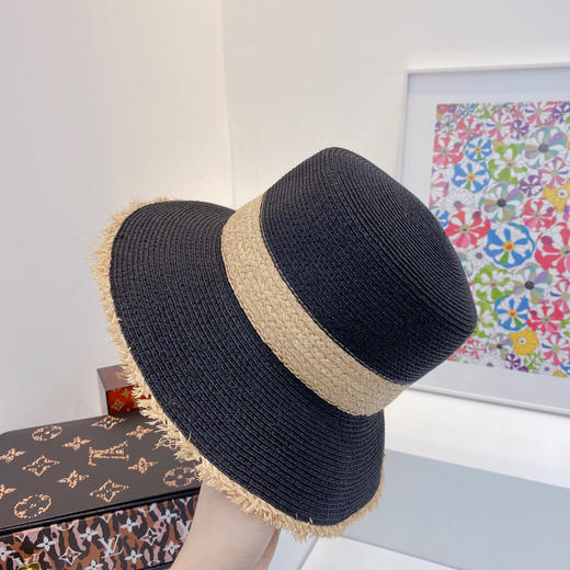 chanel小香春夏新款复古度假风拼接小盆帽礼帽-黑色 商品图7