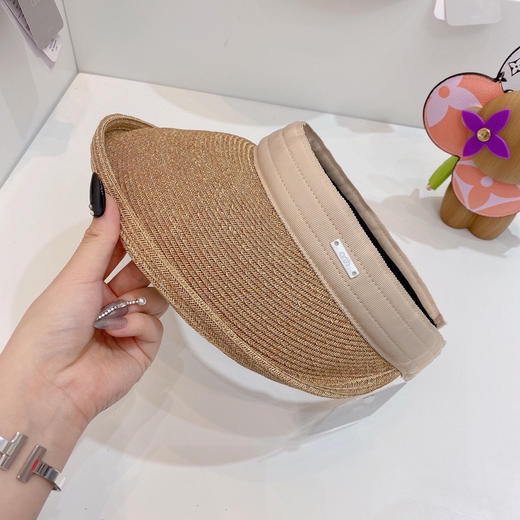 日本原单CA4LA高品质空顶防晒草帽-杏色 商品图8