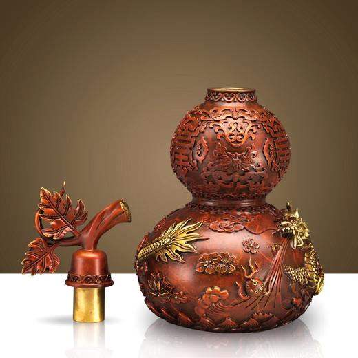 全铜彩绘龙凤葫芦摆件 商品图3