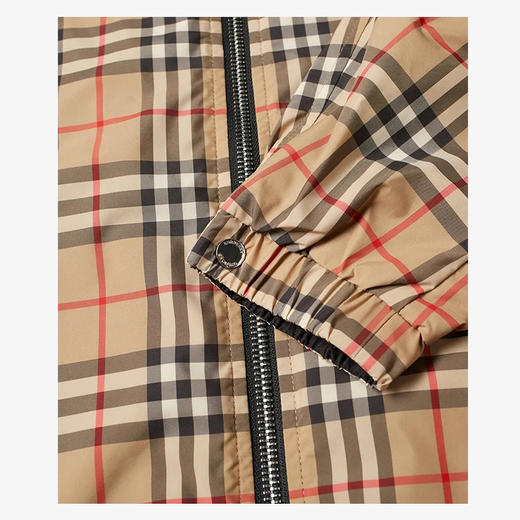 【一】BURBERRY 巴宝莉 男士双面复古格纹连帽夹克 格子/黑色 8027097 A7028 商品图1