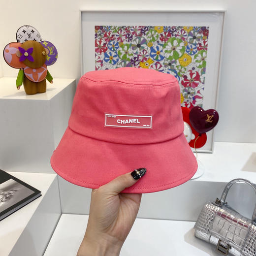 chanel小香shi家新款彩色纯棉渔夫🔝帽-桃红 商品图0