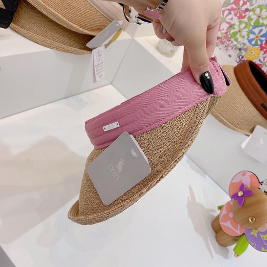 日本原单CA4LA高品质空顶防晒草帽-粉色 商品图8